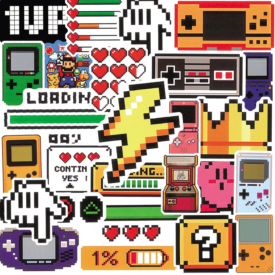 Gaming Console Car - 50PCS Classic Gaming Console Cartoon Stickers