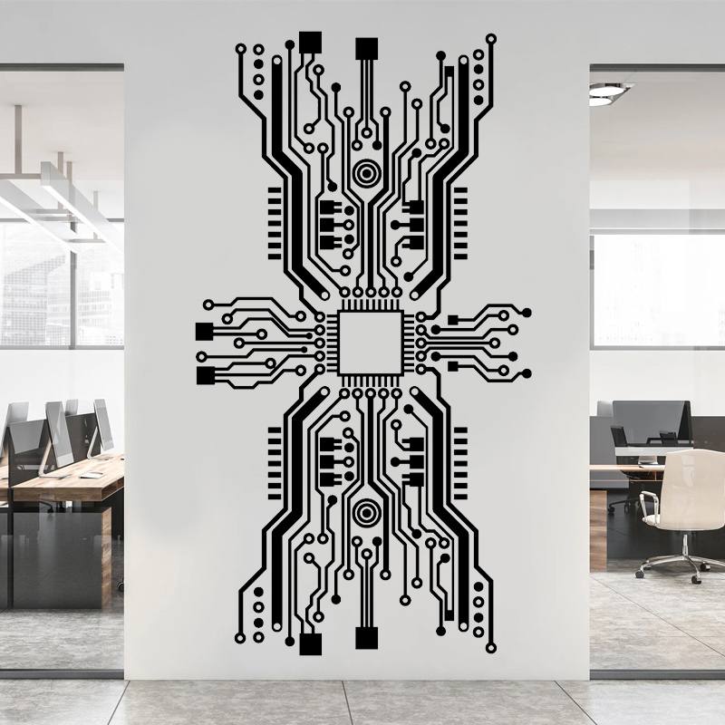 Gaming Console Wallpaper - Technology Circuit Board Wall Sticker Vinyl