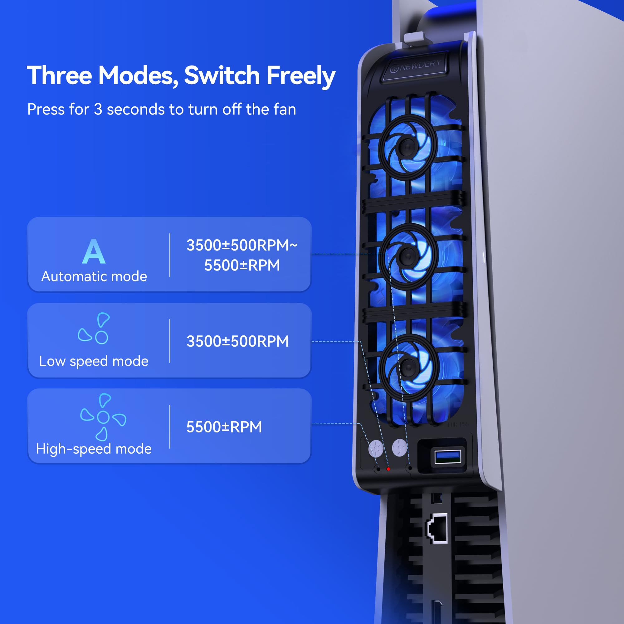NEWDERY PS5 Cooling Fan 9 Blad - Gaming Console Car のレビューと価格