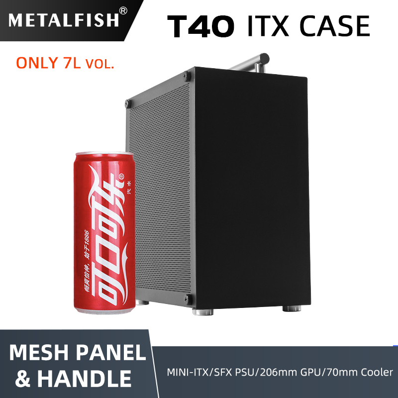 METALFISH T40 Mini ITX Black C - Console Gaming Pc Case のレビューと価格
