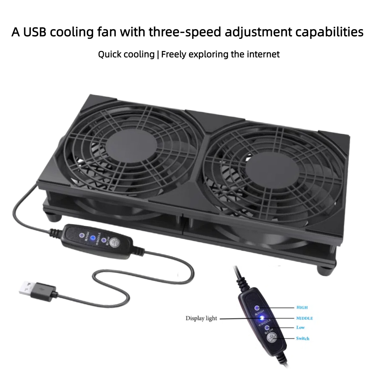 Dual USB Cooling Fan with 3-Sp - Gaming Console Setup のレビューと価格