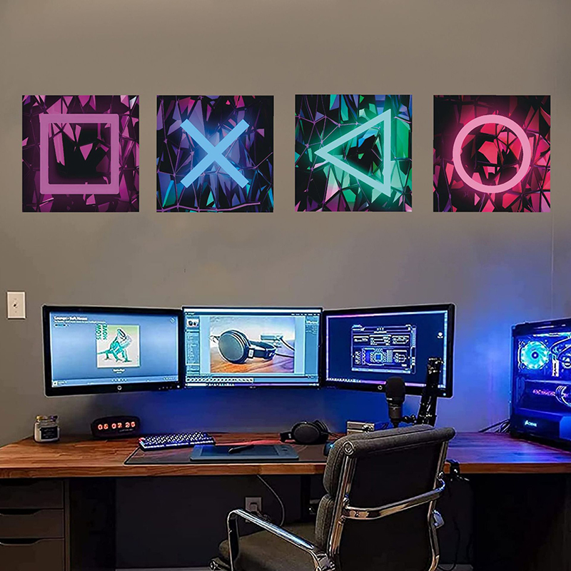 4PCS Kids Gaming Room Game Wal - Gaming Console Wallpaper のレビューと価格