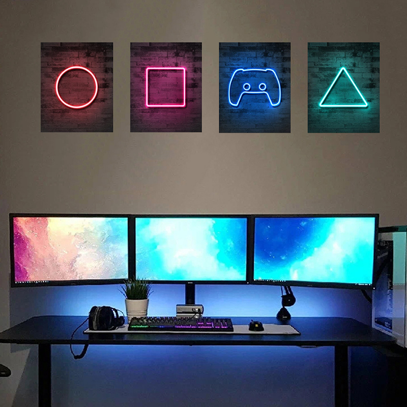 4PCS Kids Gaming Room Game Wal - Gaming Console Wallpaper のレビューと価格