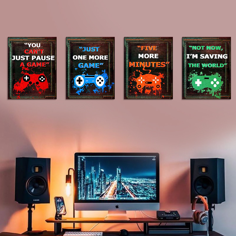 4PCS Kids Gaming Room Game Wal - Gaming Console Wallpaper のレビューと価格