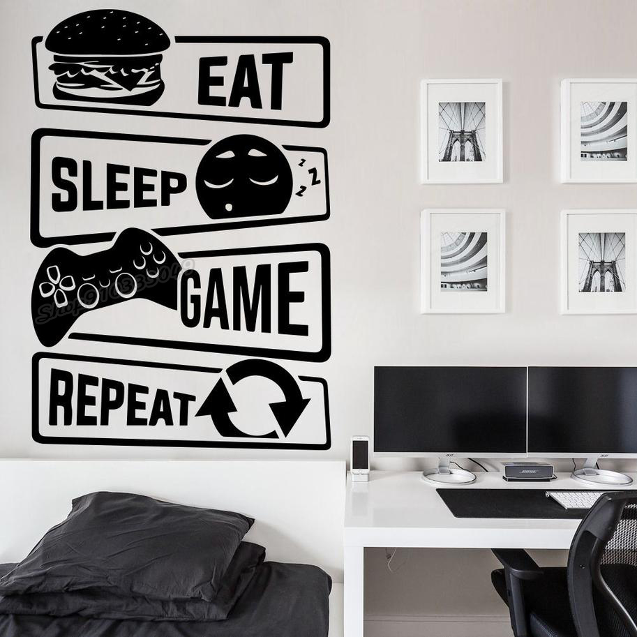 Eat Sleep Game Repeat Gamer Wa - Gaming Console Wallpaper のレビューと価格