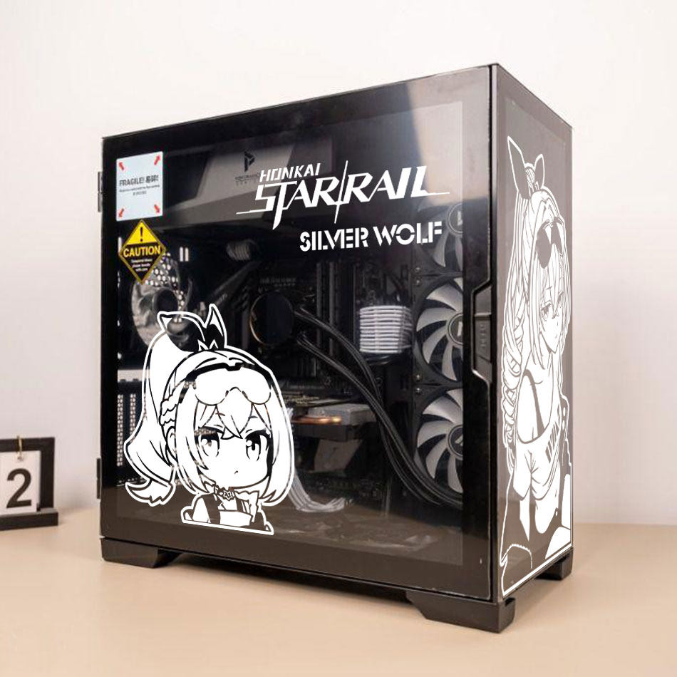 Silver Wolf Anime Stickers for - Console Gaming Pc Case のレビューと価格