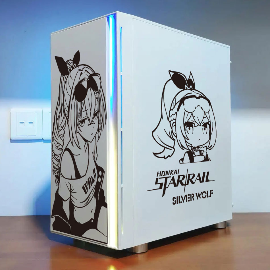 Silver Wolf Anime Stickers for - Console Gaming Pc Case のレビューと価格